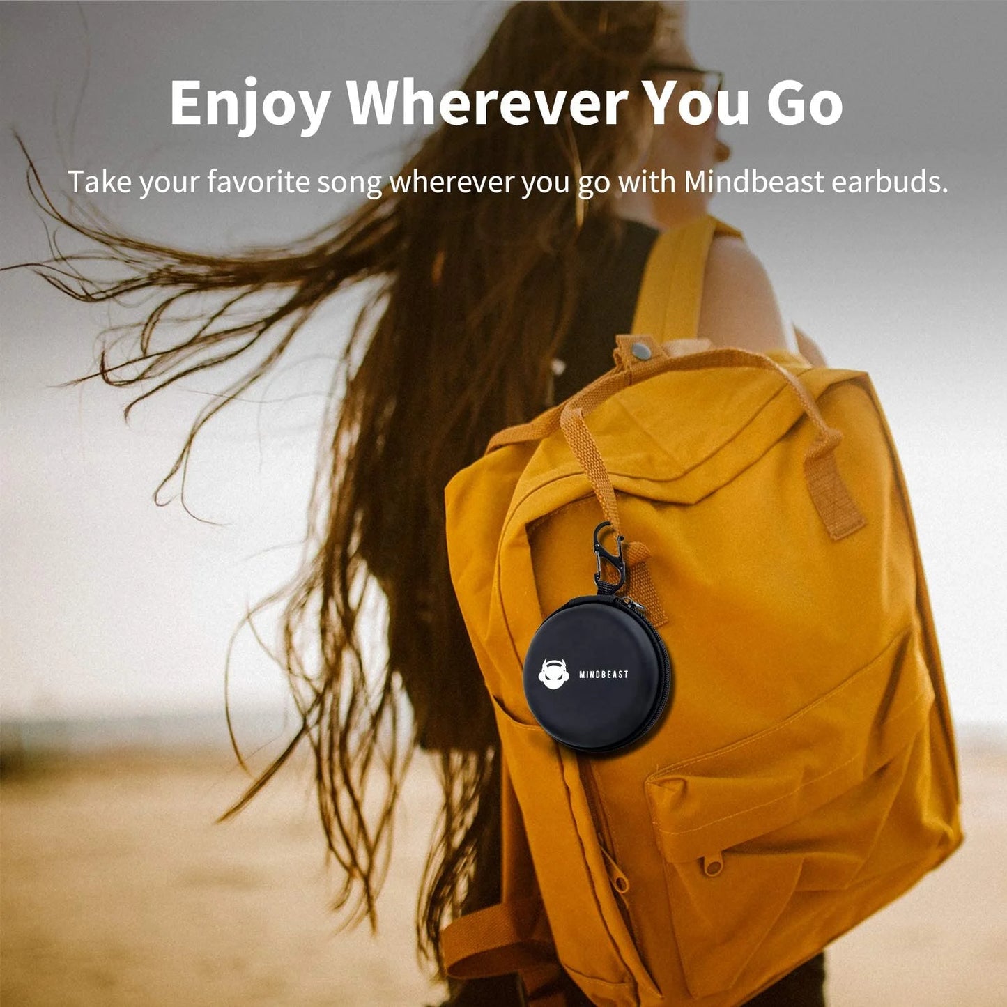 Noise Cancelling Headphones with Case, Black