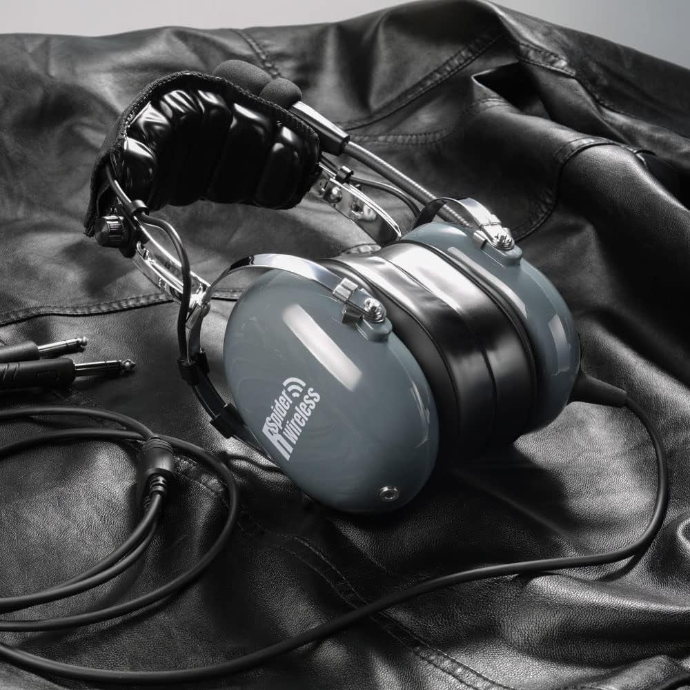 Aviation Pilot Headset, Comfortable Gel Ear Seals Headset, Passive Noise Cancelling, Aux Inputs, Dual Plug and Carrying Case(Grey)