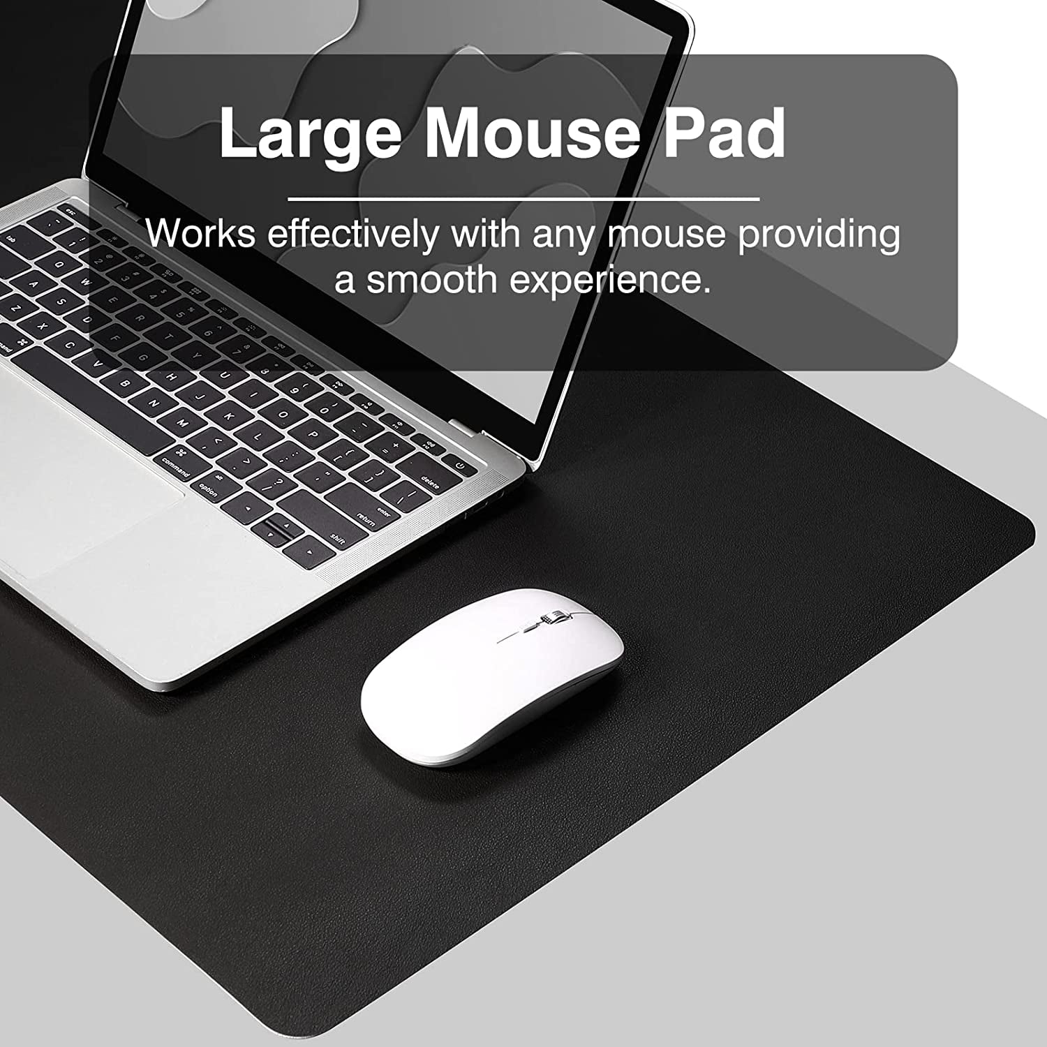 Dual Sided Desk Pad, Large Desk Mat, Waterproof Desk Blotter Protector Mouse Pad, Leather Desk Pad Large for Keyboard and Mouse (36" X 17", Black)