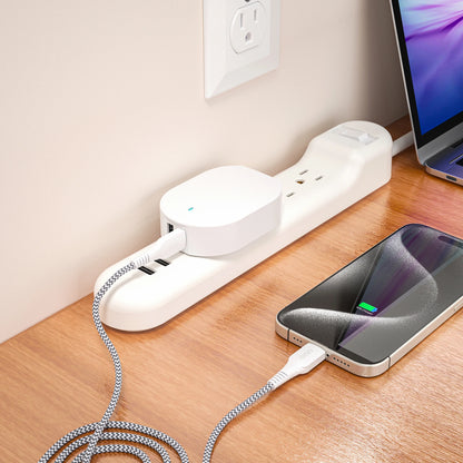 (2 Pack)  32W Dual USB-C and USB-A Port Wall Charger, Fast Charging, USB-IF Certified, Foldable Plug, White - Compatible with Iphone, Samsung Galaxy, Note, Pixel Devices Ipad Pro, & More