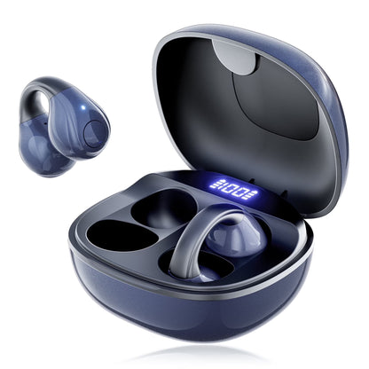 Open-Ear Headphones, Wireless Clip on Earbuds with Digital Display Charging Case 68 Hours Playtime, Lightweight Comfort, Stable Fit, Open-Ear Safety Design for Active and Office Use