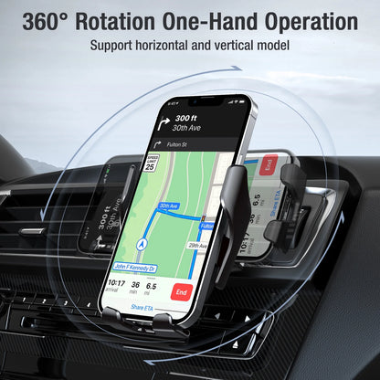 R2 Fast Wireless Charging Air Vent Iphone Samsung Car Mounts with Type-C Cable
