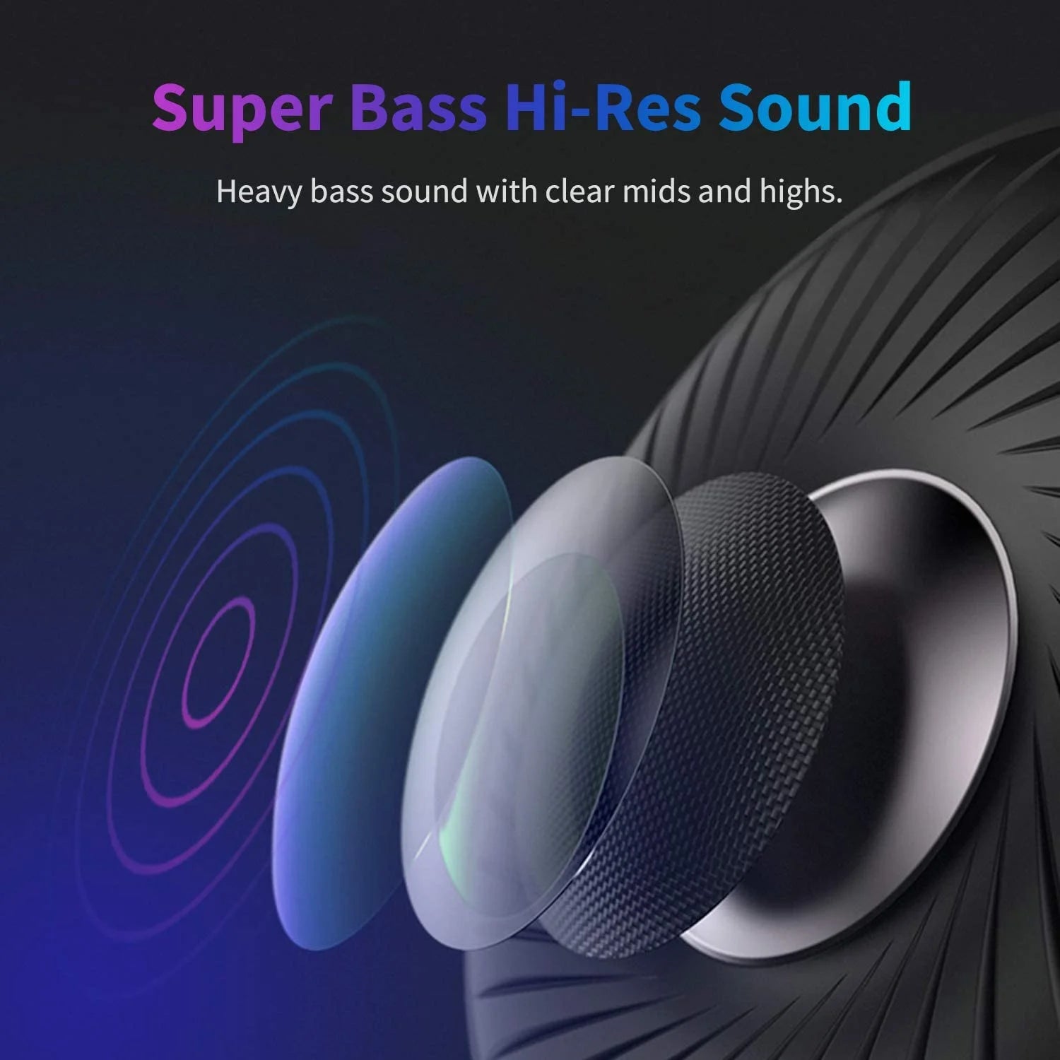 Noise Cancelling Headphones with Case, Black