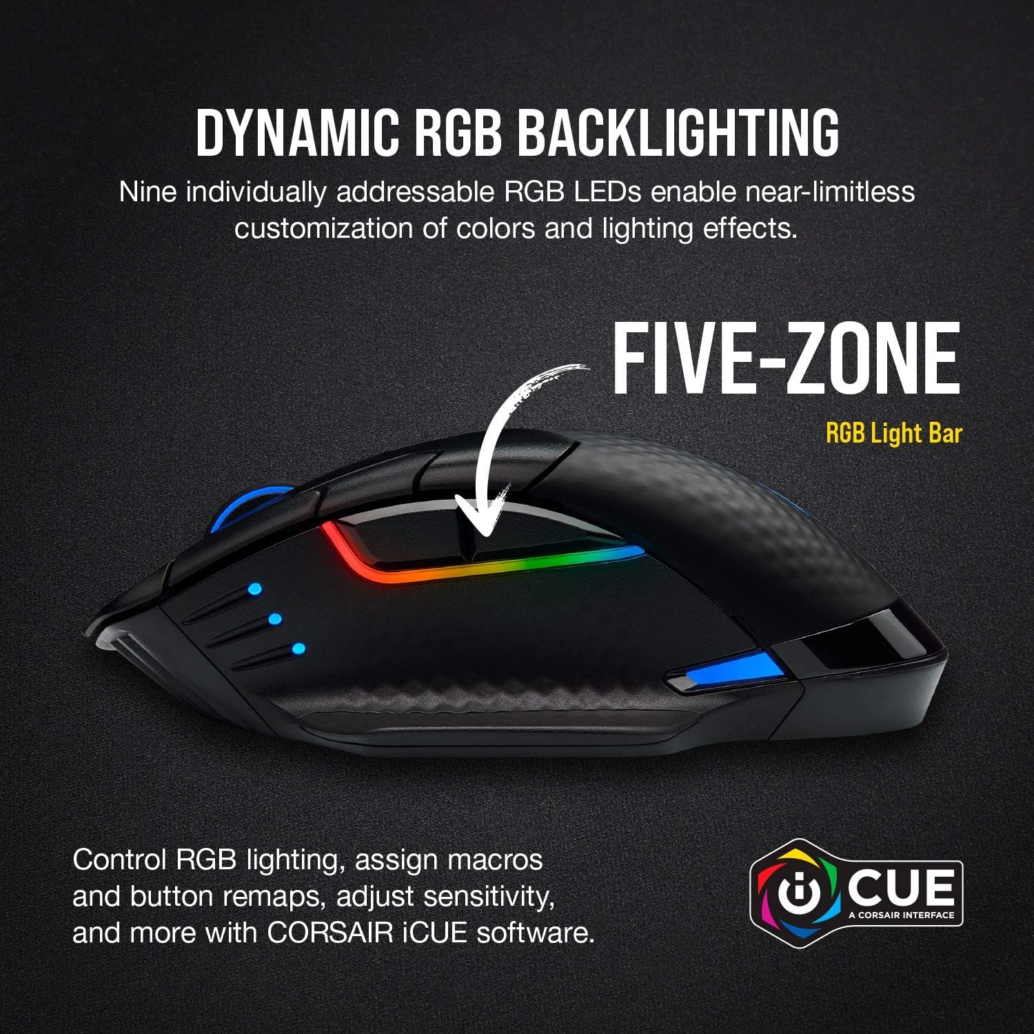 Dark Core RGB Pro, Wireless FPS/MOBA Gaming Optical Mouse with Slipstream Technology, Black, Backlit RGB LED, 18000 DPI, Optical,Ch-9315411-Na