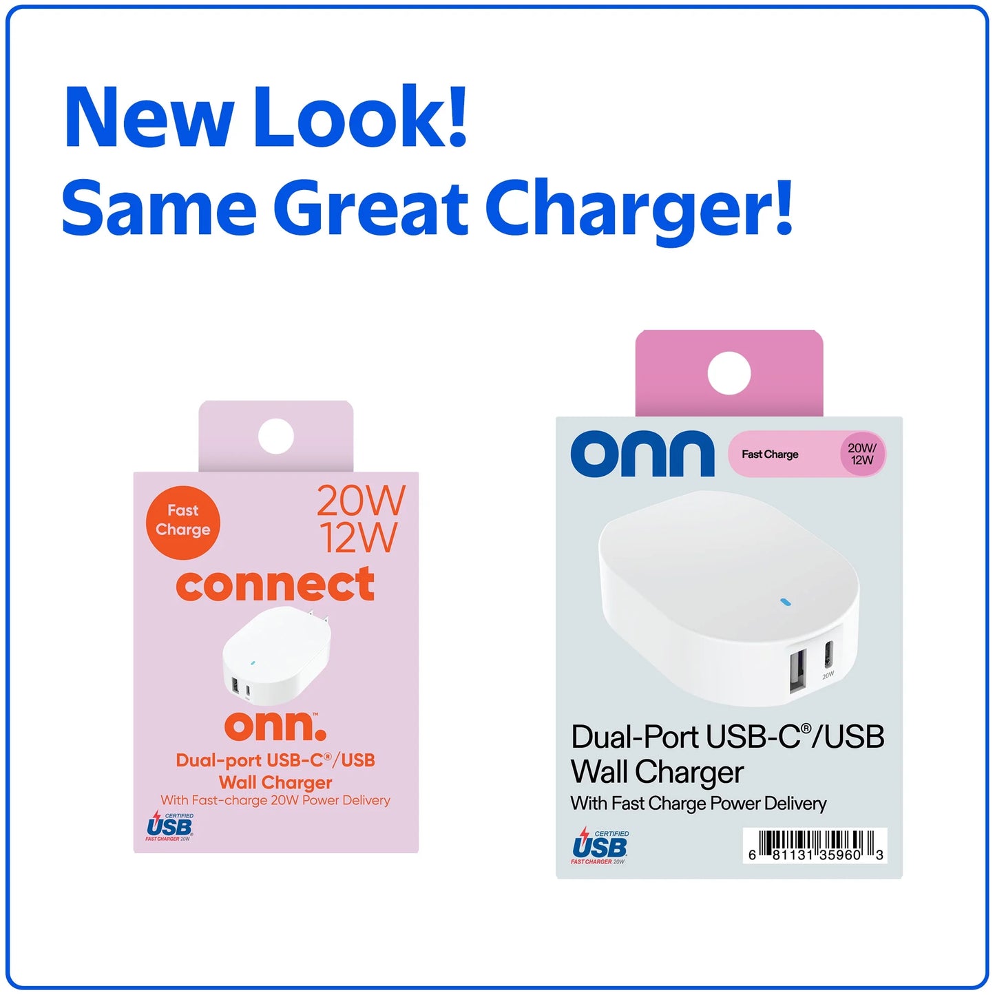 (2 Pack)  32W Dual USB-C and USB-A Port Wall Charger, Fast Charging, USB-IF Certified, Foldable Plug, White - Compatible with Iphone, Samsung Galaxy, Note, Pixel Devices Ipad Pro, & More