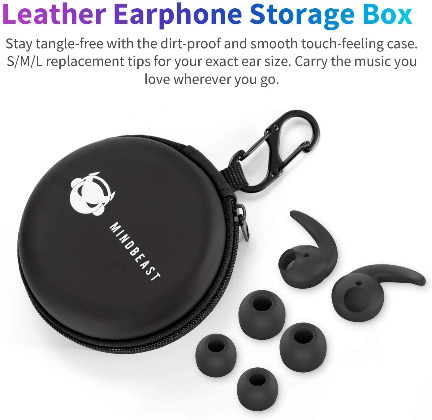 Noise Cancelling Headphones with Case, Black